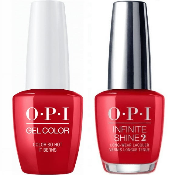 OPI Matching Duo, GelColor Gel Nail Polish & Infinite Shine Nail Polish, So Hot It Berns, 0.5 Oz Each