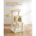 thumbnail image 3 of Cat Tree Small Cat Tower with Widened Perch for Large Cats Indoor Kittens cm MultiLevel Cat Condo Scratching Posts and Ramp Door Cat Cave Cat Basket Light UPCTW, 3 of 9