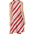 thumbnail image 2 of red white Christmas Candy Cane Spring Summer Dresses for Women Fashion T-shirt Dress Casual Sleeveless Loose Sundress with Pockets, 2 of 5