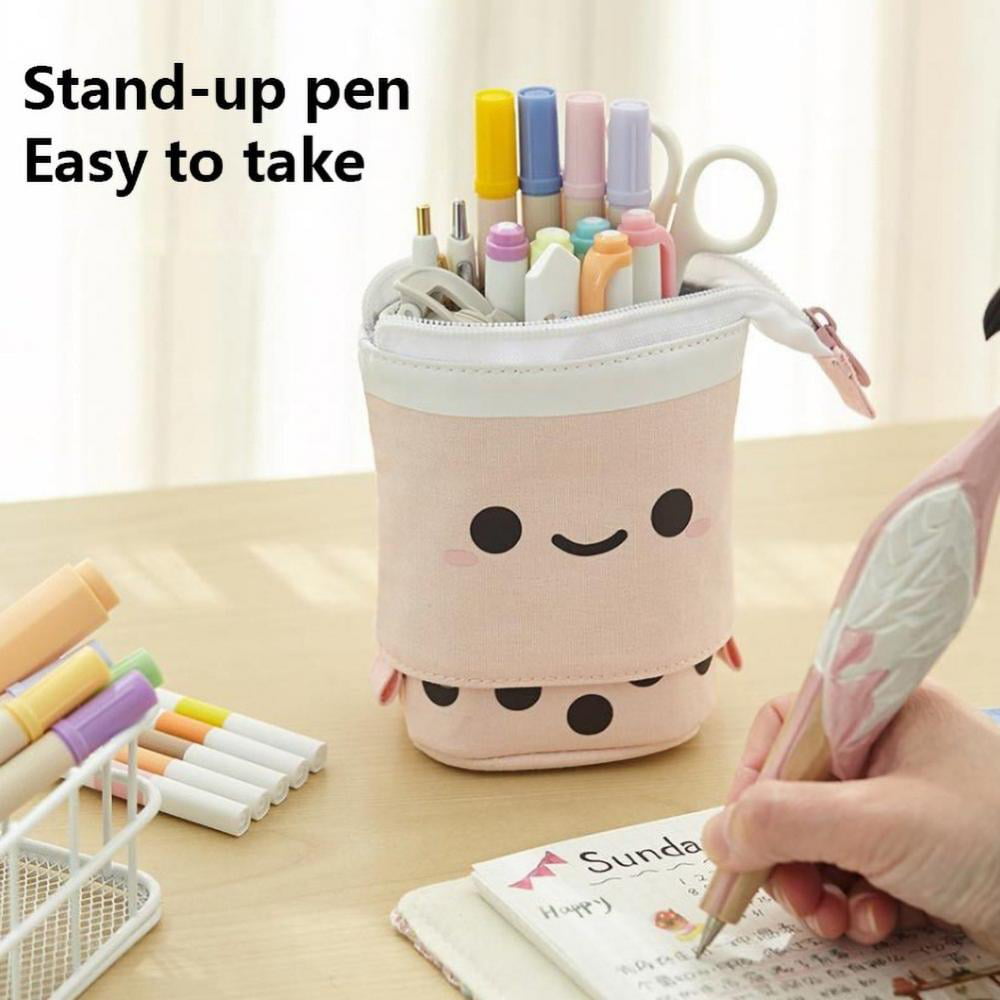 9B27 Wooden Cartoon Pen Container Organizer Home Cute Pen Pencil Holder