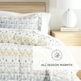 thumbnail image 6 of Noble Linens Down Alternative Mayan Stamp Gray Reversible Comforter Set, 6 of 8