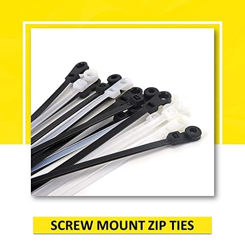 Kable Kontrol Zip Ties con orificio para tornillos, 5 pulgad