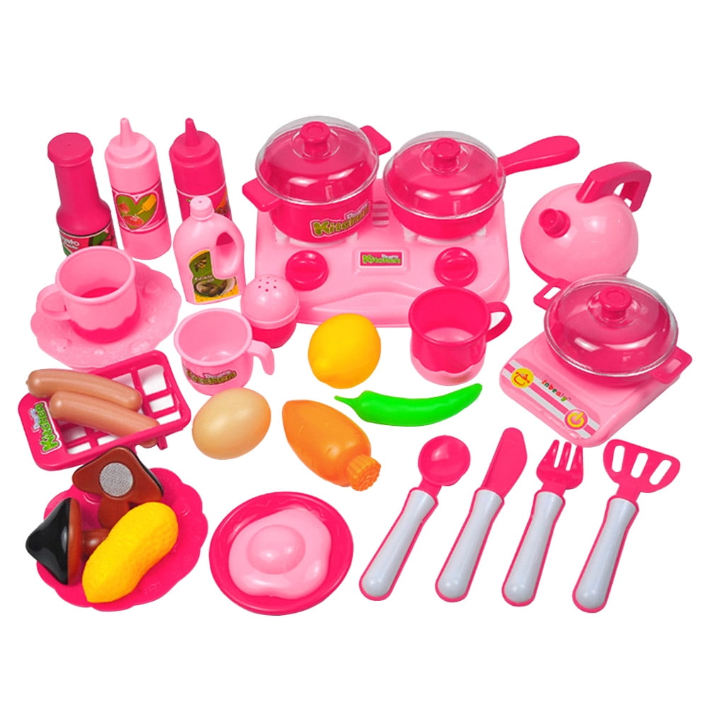 33 Pcs Mini Simulation Kids Dishes And Utensils Set Pretend Kitchen