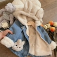 thumbnail image 5 of Hpgjzj Girls' and Toddler Fleece Denim Jackets Zip Up Winter Coats Long Sleeve for 1-8Y with Bunny Ears Pockets 2024, 5 of 7