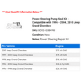 thumbnail image 2 of Power Steering Pump Seal Kit - Compatible with 1996 - 2004, 2010 Jeep Grand Cherokee 1997 1998 1999 2000 2001 2002 2003, 2 of 2