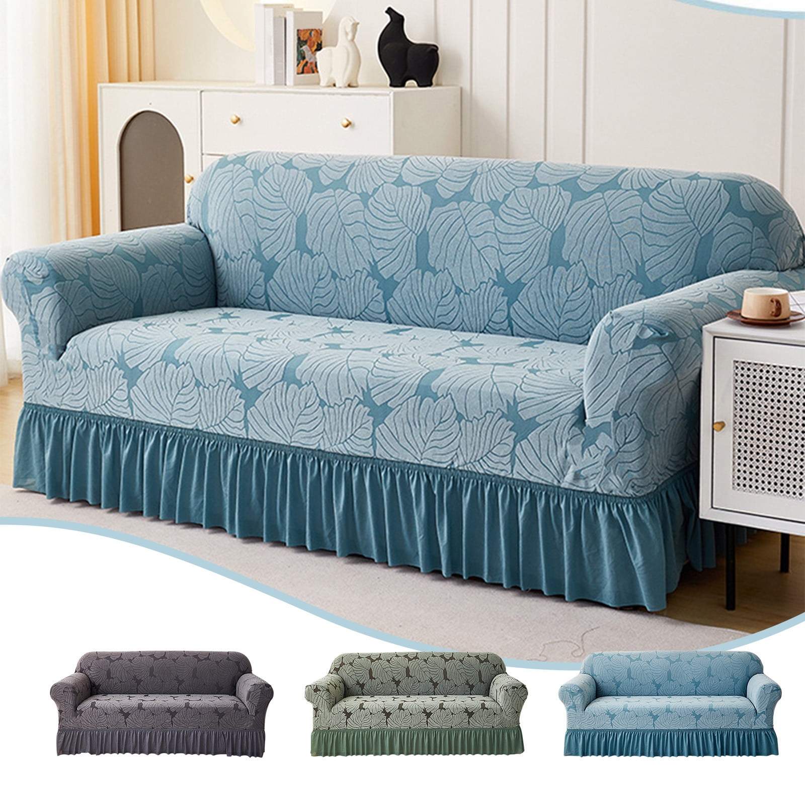 Soldes Aujourd'hui Liquidation! YHJFZM Housse de Canapé Réversible pour Coussin Canapé Housse pour Chiens Résistante à l'Eau Protecteur de Meubles avec Bâtons en Mousse Sangles Élastiques pour Chats