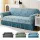 thumbnail image 1 of Funda reversible para el sofá resistente al agua con palos y correas de espuma - Protector de muebles resistente a mascotas, 57x73 in, azul/verde/gris, 1 of 6