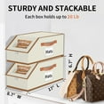 thumbnail image 2 of Aokeyee Hat Boxs for Baseball Caps - 2PCS Hat Organizer for Closet Stackable Storage with Clear Window Lid, Breathable Fabric (Beige&Brown), 2 of 6