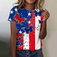 thumbnail image 1 of asdoklhq Fourth Of July Shirts for Women Oversized Tshirts Women's Casual and Fashionable Printed T-shirt with Round Neck and Short Sleeved Red XL, 1 of 5
