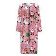 thumbnail image 4 of Xoenoiee Santa Claus Snowman Candy Tree Snowflake Print Womens Long Sleeve Nightgowns Zipper Robes Christmas Full Length Nightgown Soft House Coat Comfy Sleepwear Xmas Loungewear, Size M, 4 of 7
