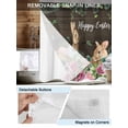 thumbnail image 5 of No Hook Shower Curtain with Snap-in Liner, Easter Waterproof Fabric Bathroom Curtains, Spring Watercolor Bunny Eggs Flower Leaf Wood Grain Bath Curtains & Mesh Top Window Standard 72"x72", 5 of 9