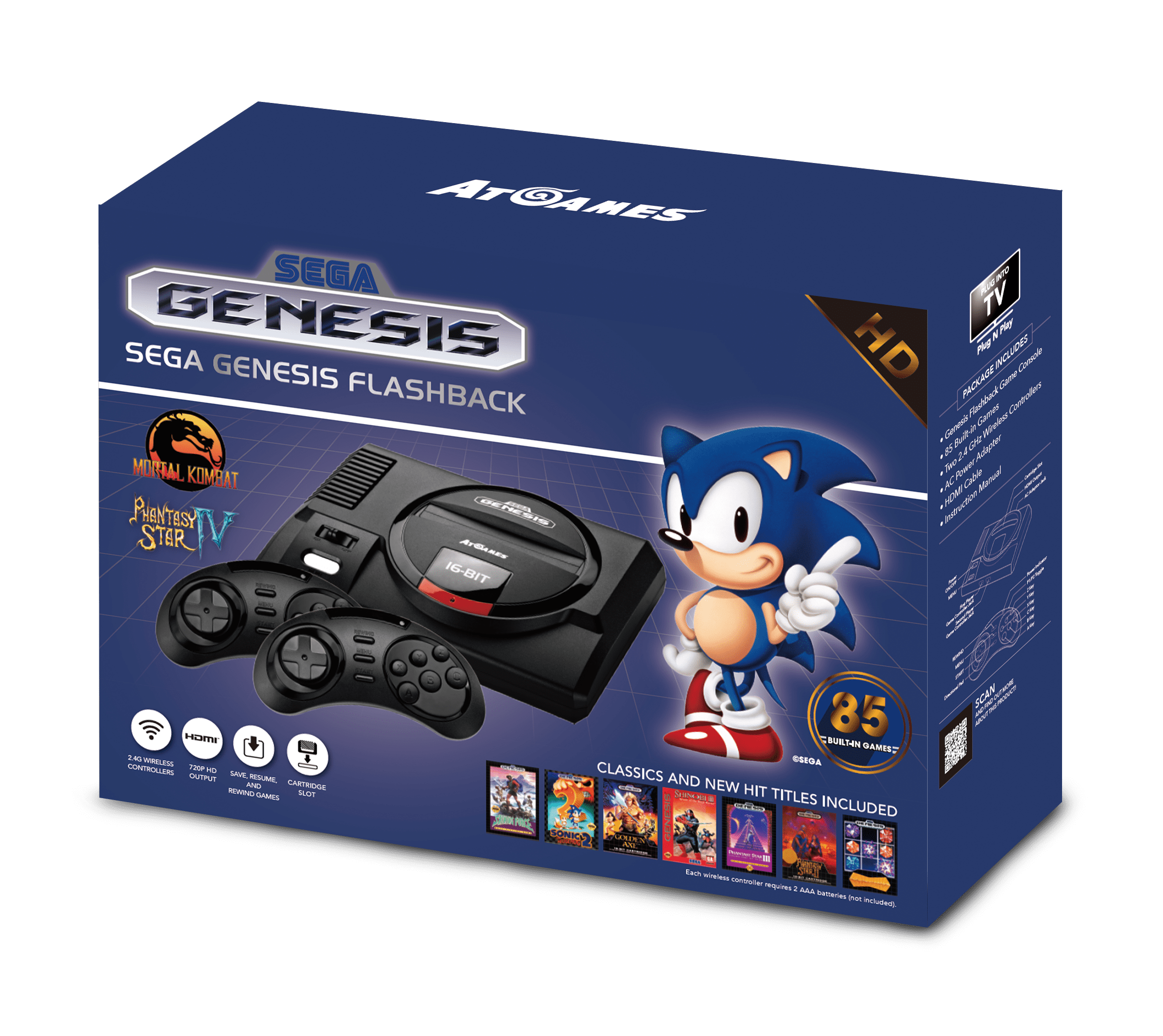 Sega Genesis 16-Bit Arcade Power Stick Video Game Controller Games Sonic  NBA Jam