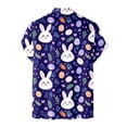 thumbnail image 5 of Easter Print Shirt Casual Long Sleeve Button Down Holiday Party Graphic Novelty Blouse For Summer/Blue/XL, 5 of 5