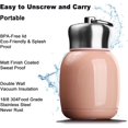 thumbnail image 3 of 280ML/9.5Oz Small Mini Vacuum Insulated Water Bottle Portable Leakproof Travel Mug Stainless Steel Cold and Hot Thermal Flask for Kids Children Women School Office Lunch Coffee Milk Tea (Pink), 3 of 11
