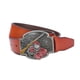 thumbnail image 4 of Cinturón de cuero con occidental para hombre, hebil de cinturón , cintura clásica - marrón única Sunnimix Western Cowboy Belt, 4 of 8