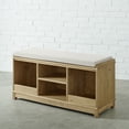 Modern Essentials Charlotte Solid Wood 4Cube Storage Bench, Multiple