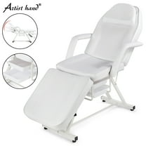 Artist hand White Reclining Facial Bed Tattoo Massage Table Lash Bed Beauty Spa Salon Chair with Tray