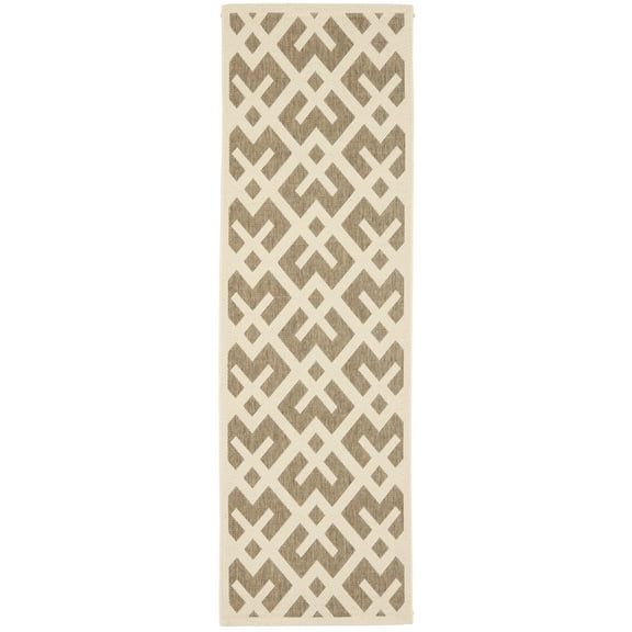 Safavieh COURTYARD, BROWN / BONE, 2'-3" X 10', Area Rug, CY6915-232-210