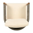 thumbnail image 4 of Christopher Knight Home Outdoor Wood Tub Chair with Woven Rope Armrest,  Beige Cushion, Teak Finish, 4 of 13