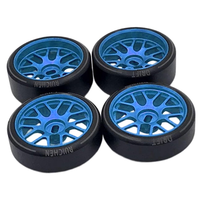 4 piezas de Neumáticos de caucho perfecl para Wltoys 284131 P929 Crawler Azul
