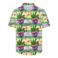 thumbnail image 5 of Jjayotai Men Mardi Gras Shirt, Print Short Sleeve Button Down Shirts, Mardi Gras Outfits for Men, Casual Hawaiian Beach Top Multicolor S, 5 of 5