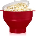 thumbnail image 2 of The   Microwave Popcorn ,  Popcorn Maker, Collapsible Bowl  & Dishwasher Safe - ( Red), 2 of 7