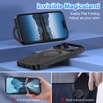 thumbnail image 4 of CASEFIV for iPhone 17 Pro Max Case,with Magnetic Invisible Stand [Compatible with Mag-Safe] Shockproof Slim Translucent Case with 2 Screen Protector+2 Lens Protector,Black, 4 of 7