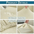 thumbnail image 6 of DONGPAI Outdoor Cushion Covers Waterproof for Patio Furniture, Stretch Couch Cushion Slipcovers 1-Piece Jacquard Sofa Seat Protector, Replacement Rectangle Cover for Sectional RV, Beige, 1 Seat, 6 of 7