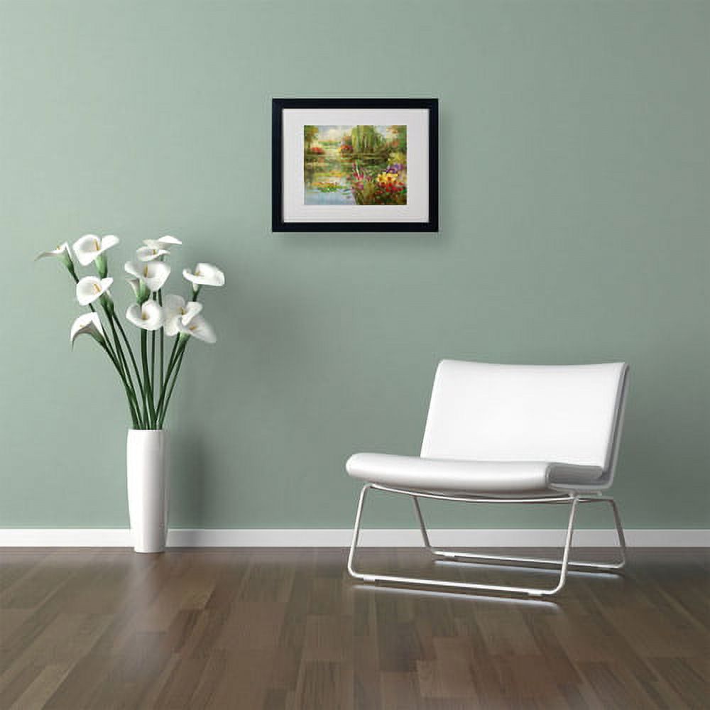 Trademark Fine Art "Water Lilies" Canvas Art by Victor Giton, Black Frame