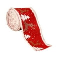 thumbnail image 4 of 1 Roll Christmas Wired Burlap Ribbon for Christmas Tree Crafts Floral Bows Decoration,16.4ft, 4 of 6
