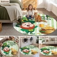 thumbnail image 6 of St. Patrick's Day Round Area Rugs Collection 8', Green Gnomes Gold Coin Beer Shamrock Stripes Non Slip Indoor Circular Throw Runner Rug Floor Mat Carpet for Living Room Dining Table Bedroom Nursery, 6 of 9