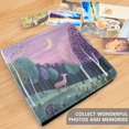 thumbnail image 4 of FORMRS 3 Ring Photo Album 4"x6" Self Adhesive Large Capacity PU Leather Cover, Green Night Deer, 4 of 8