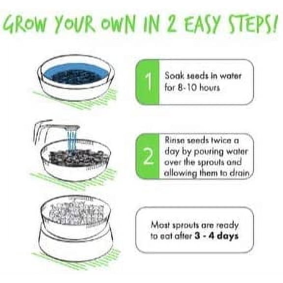 enshijinzi Complete Sprouting Kit | "Sprout Garden" 3 Tray Sprouter, SG.52 | BPA Free Stackable Sprouting System | Includes Printed Instructions & Organic Sprouting Seeds