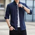 thumbnail image 5 of Camisas y blusas para hombre con bolsillos, ropa de manga larga, camisa de vestir blanca, lisa, formal, de oficina, de diseñador, moda 2024, 5 of 5