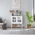 thumbnail image 4 of HOMCOM Kitchen Credenza & Sideboard Buffet Storage Cabinet with 2 Glass Doors & Storage Shelves, White, 4 of 5