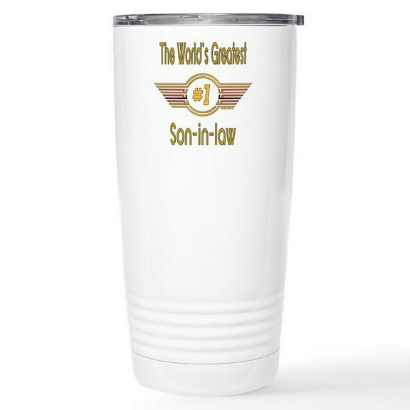 CafePress - Number 1 Son In Law Stainless Steel Travel Mug - Insulated Stainless Steel Travel Tumbler 20 oz.