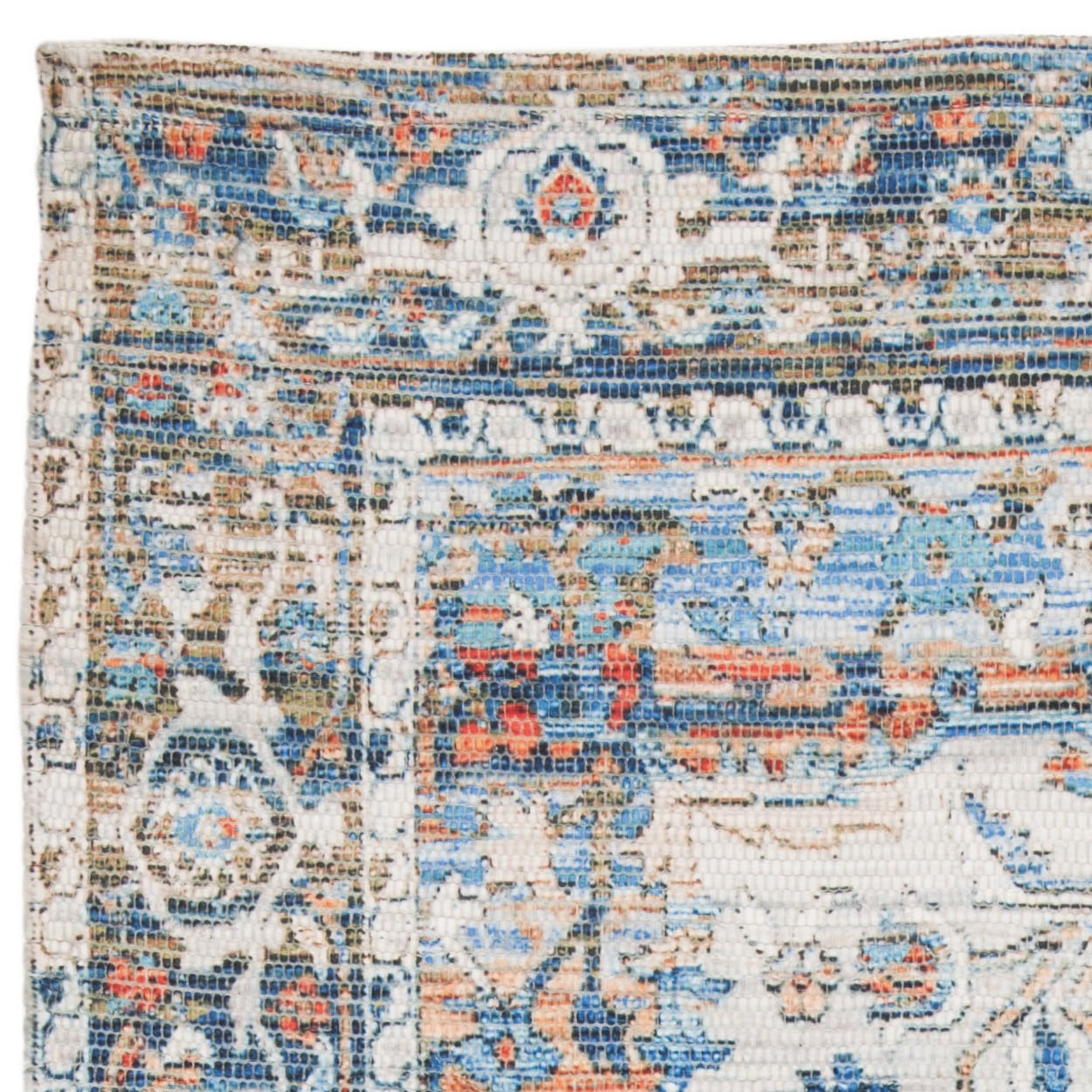 SAFAVIEH Saffron Coty Geometric Cotton Area Rug, Grey/Blue, 8' x 10'