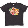 thumbnail image 3 of Inktastic Fiesta with Sombrero Taco Cactus Lime Red Pepper and Guitar in Background Youth T-Shirt, 3 of 5