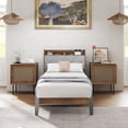 thumbnail image 3 of EDX Twin Bed Frame with Headboard Integrated Charging Station, Spacious Underbed Storage, Simple No-Tool Assembly, No Box Spring Required, 3 of 8