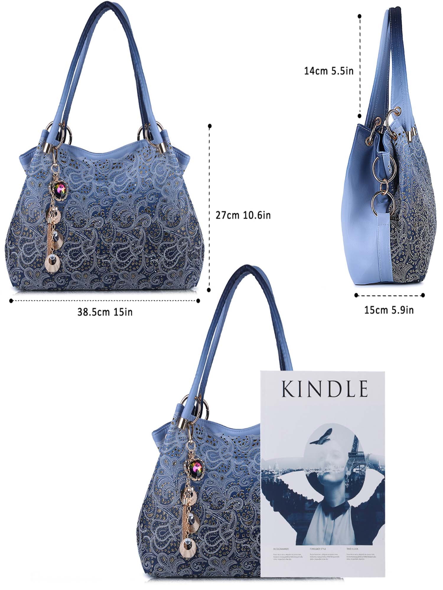 Handbags for Women, Tinksky Faux Leather Purse Ladies Handbag Vintage  Designer Handbags Shoulder Bag Hollow Out Design with Fine Pendant Fashion  Tote Bag - Walmart.com