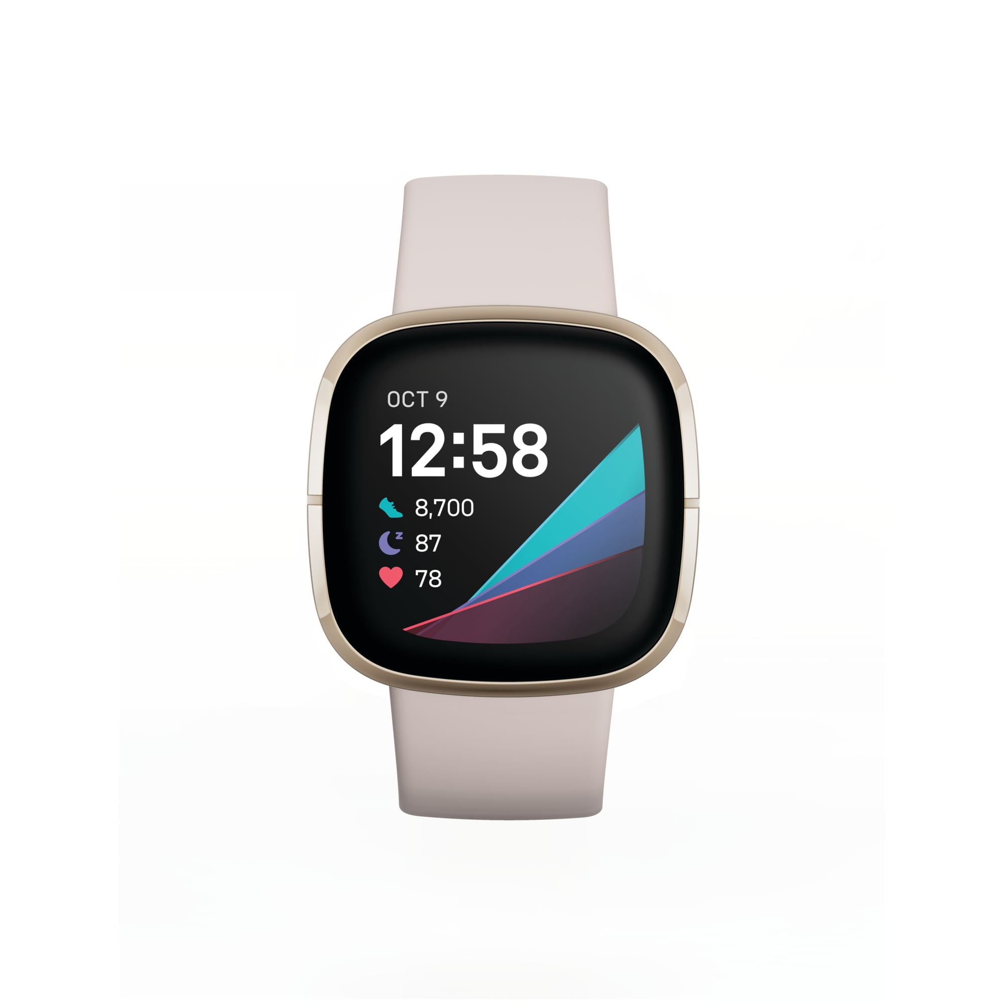  Fitbit Sense Advanced Smartwatch with Tools for Heart Health,  Stress Management & Skin Temperature Trends, White/Gold, One Size (S & L  Bands Included) : Electronics
