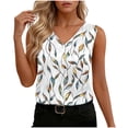thumbnail image 1 of TaTaai Satin Printed Women Tank Top V Neck Sleeveless Lightweight Silk-like Breathable Machine Washable No Fading Non See-through Casual Fashion Top Gift, 1 of 7