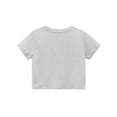 thumbnail image 5 of Inglocry Girls Summer Round Neck Short Sleeve Crop Tees Casual Loose Fit Tees Basic Tees Summer Tops For Teens Light Gray 1-2Y, 5 of 9
