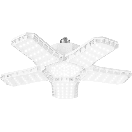 Garage Light,AILKIN LED Garage Lights 80W 12000LM 6500K with 5 Deformable Adjustable Panels Screw in E27 Socket Barn Light Bulb Led Shop Light Garage Lights for Ceiling,Workshop,Basement,White