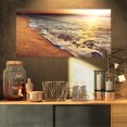 thumbnail image 1 of Vagues en Mousse sur Mer Coucher de Soleil - Impression sur Toile de Plage Moderne, 1 of 3