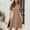 Khaki, variant on LADIGASU Women's Casual Lace Short Sleeve Round-Neck Dress Fold Solid Color Dress