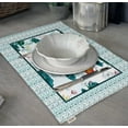 thumbnail image 3 of Vargottam Napperons - Napperon pour Table à Manger, Ensemble de 4 - Serviette en Coton Imprimée et Réversible - Napperons d'Intérieur pour Table de Maison et de Cuisine - Océan (Bleu Sarcelle), 3 of 5