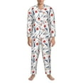 thumbnail image 3 of Sikiie Tulips Flowers Mens Pajama Set, Soft Warm Long Sleeve Sleepwear, Cozy Button-Down Pjs for Men-Medium, 3 of 7