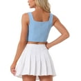 thumbnail image 3 of TOP INSPIRADO CHIC PARA MUJERES CON ESCOTE CUADRADO, HEM ASIMÉTRICO, CREMALLERA DELANTERA, TIPO CORSET, TALLA XL, AZUL CLARO, 3 of 5