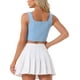 thumbnail image 3 of TOP CHIC INSPIRADO para Mujeres Cuello Cuadrado Dobladillo Asimétrico Frente con Cremallera Tops Corsé XS Azul Claro, 3 of 5
